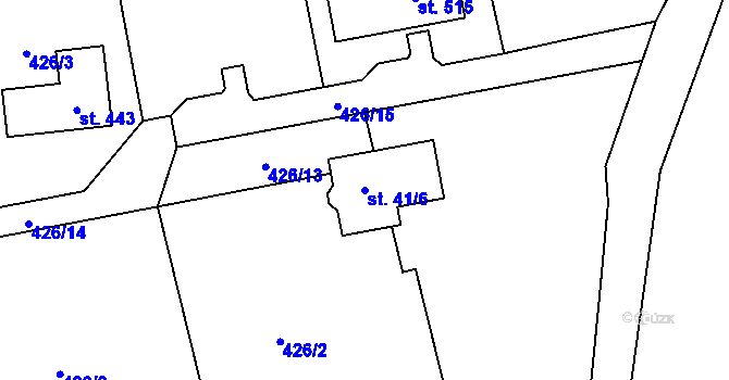 Parcela st. 41/6 v KÚ Smrkovice, Katastrální mapa