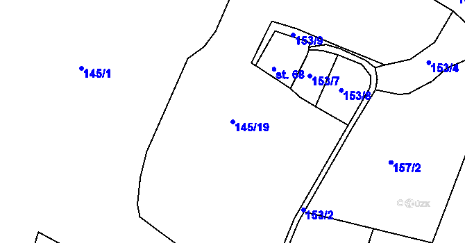 Parcela st. 145/19 v KÚ Smrkovice, Katastrální mapa