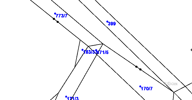 Parcela st. 171/5 v KÚ Smrkovice, Katastrální mapa