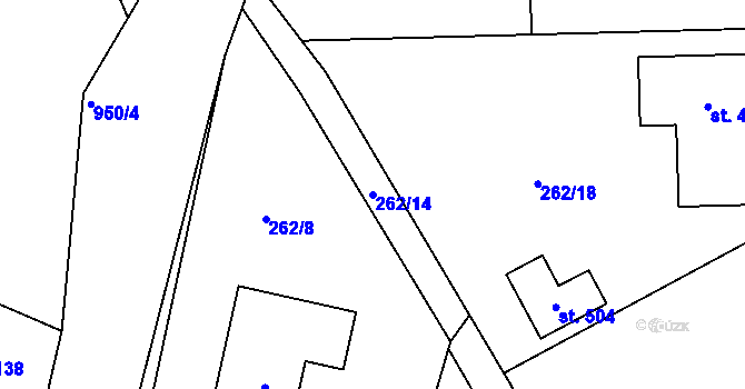 Parcela st. 262/14 v KÚ Smrkovice, Katastrální mapa