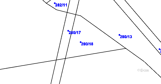 Parcela st. 280/18 v KÚ Smrkovice, Katastrální mapa