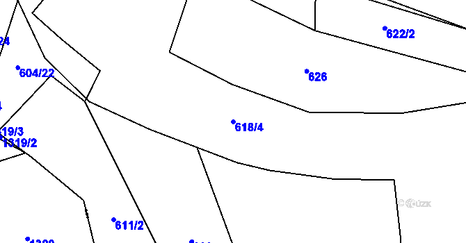 Parcela st. 618/4 v KÚ Smrkovice, Katastrální mapa
