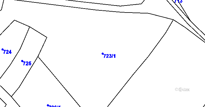 Parcela st. 723/1 v KÚ Smrkovice, Katastrální mapa