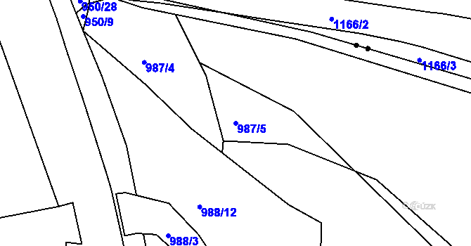 Parcela st. 987/5 v KÚ Smrkovice, Katastrální mapa