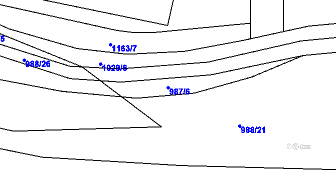 Parcela st. 987/6 v KÚ Smrkovice, Katastrální mapa