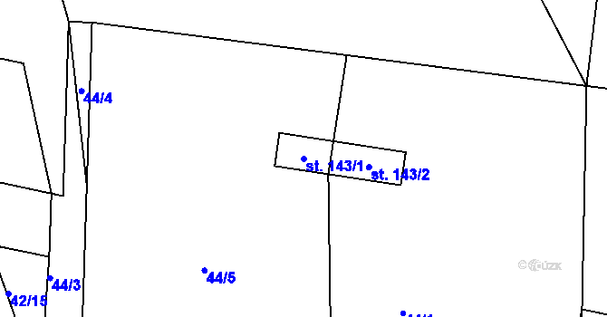 Parcela st. 143/1 v KÚ Smrkovice, Katastrální mapa