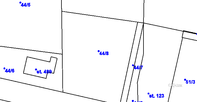 Parcela st. 44/8 v KÚ Smrkovice, Katastrální mapa