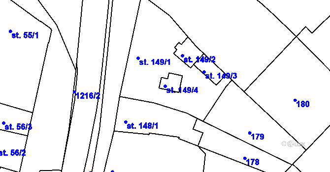 Parcela st. 149/4 v KÚ Smržice, Katastrální mapa