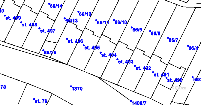 Parcela st. 494 v KÚ Smržice, Katastrální mapa