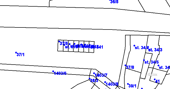 Parcela st. 542 v KÚ Smržice, Katastrální mapa
