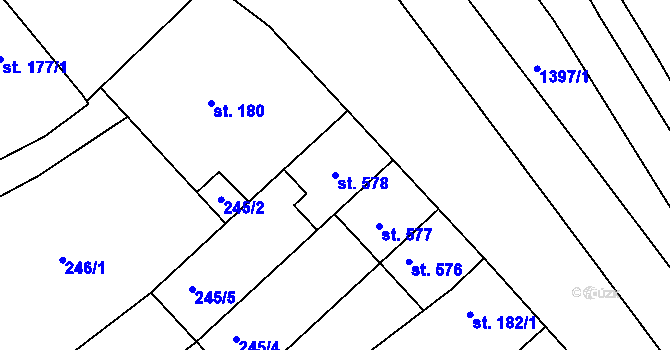 Parcela st. 578 v KÚ Smržice, Katastrální mapa