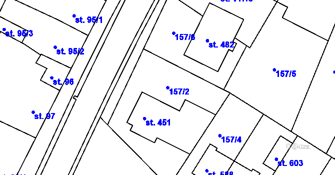 Parcela st. 157/2 v KÚ Smržice, Katastrální mapa