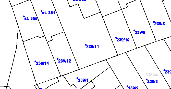 Parcela st. 239/11 v KÚ Smržice, Katastrální mapa