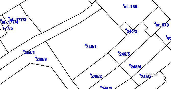 Parcela st. 246/1 v KÚ Smržice, Katastrální mapa