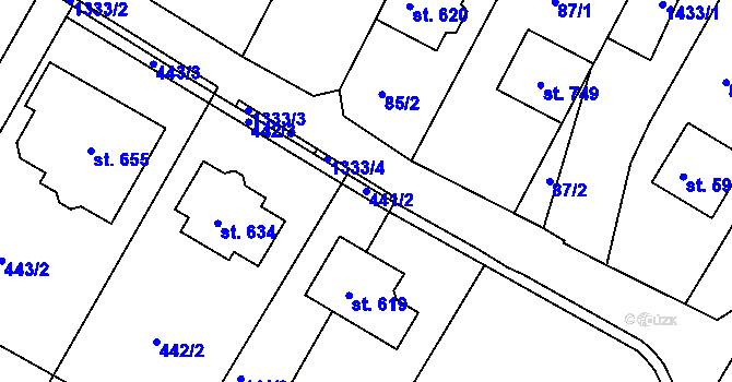 Parcela st. 441/2 v KÚ Smržice, Katastrální mapa