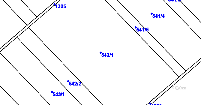 Parcela st. 542/1 v KÚ Smržice, Katastrální mapa