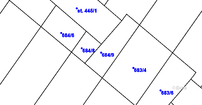 Parcela st. 684/9 v KÚ Smržice, Katastrální mapa