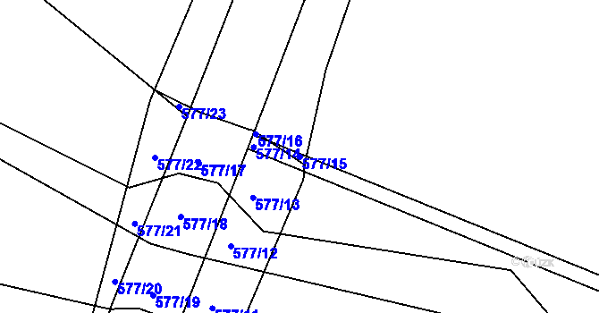 Parcela st. 577/15 v KÚ Smržice, Katastrální mapa