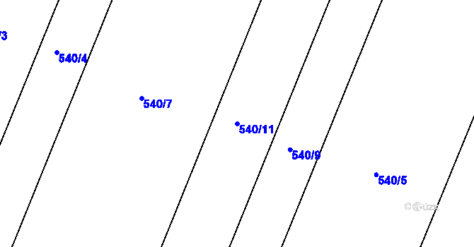 Parcela st. 540/11 v KÚ Smržice, Katastrální mapa