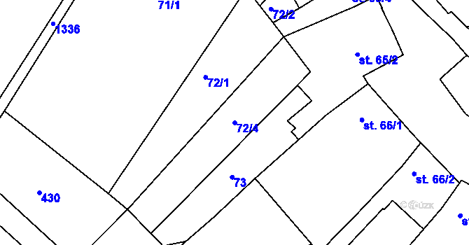 Parcela st. 72/4 v KÚ Smržice, Katastrální mapa