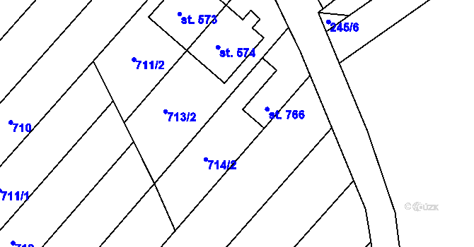 Parcela st. 714/2 v KÚ Smržice, Katastrální mapa