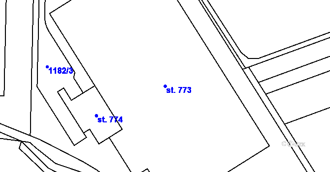 Parcela st. 773 v KÚ Smržice, Katastrální mapa