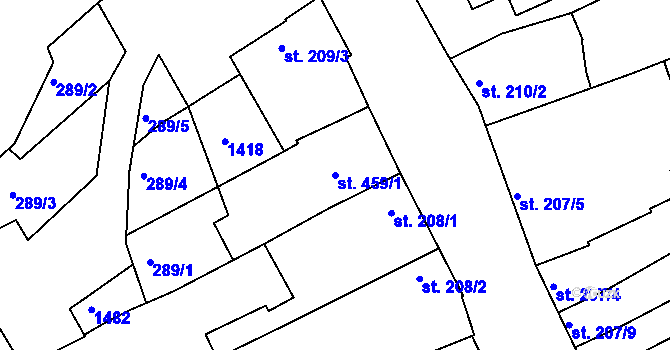 Parcela st. 459/1 v KÚ Smržice, Katastrální mapa