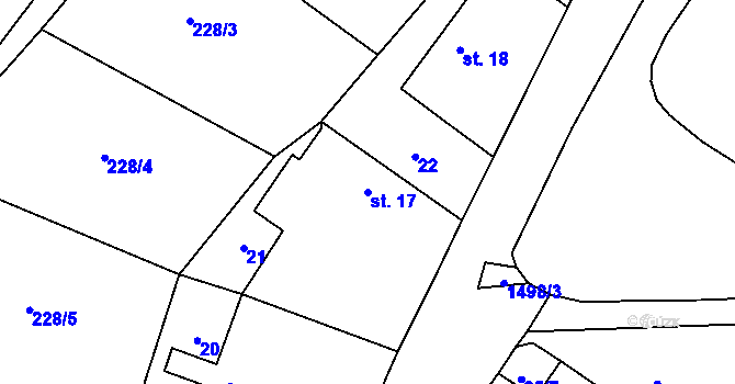 Parcela st. 17 v KÚ Smržov u Smiřic, Katastrální mapa