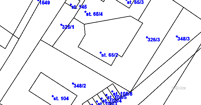 Parcela st. 65/2 v KÚ Smržov u Smiřic, Katastrální mapa