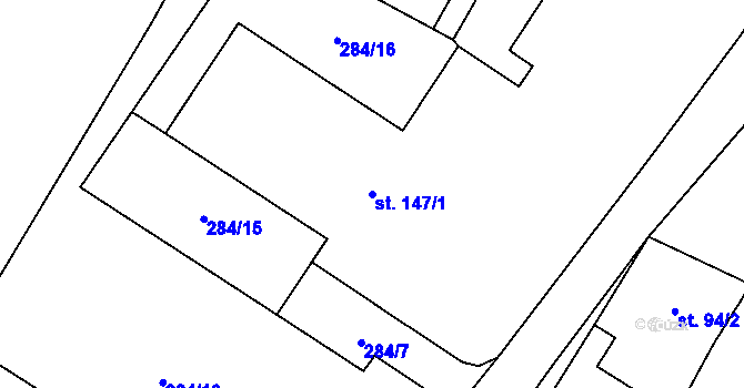 Parcela st. 147/1 v KÚ Smržov u Smiřic, Katastrální mapa