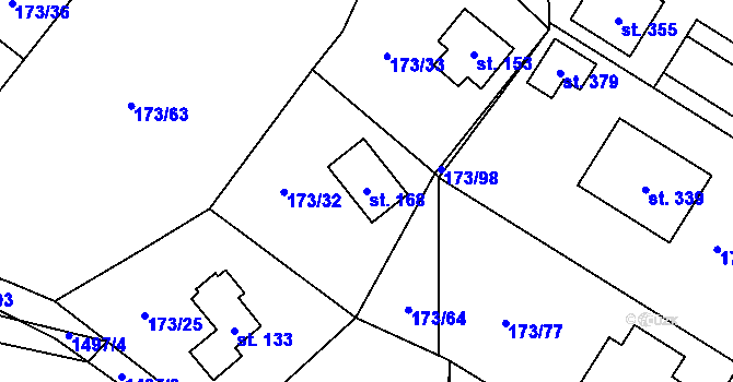 Parcela st. 168 v KÚ Smržov u Smiřic, Katastrální mapa