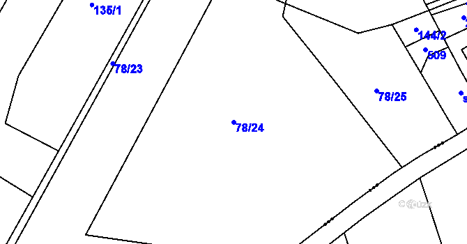 Parcela st. 78/24 v KÚ Smržov u Smiřic, Katastrální mapa
