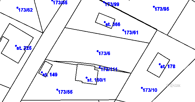 Parcela st. 173/6 v KÚ Smržov u Smiřic, Katastrální mapa