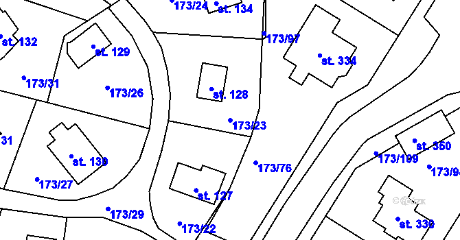 Parcela st. 173/23 v KÚ Smržov u Smiřic, Katastrální mapa