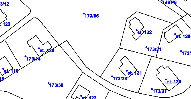 Parcela st. 173/37 v KÚ Smržov u Smiřic, Katastrální mapa