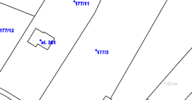 Parcela st. 177/3 v KÚ Smržov u Smiřic, Katastrální mapa