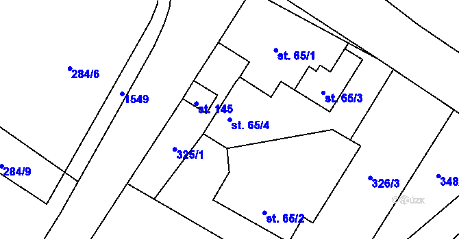 Parcela st. 65/4 v KÚ Smržov u Smiřic, Katastrální mapa