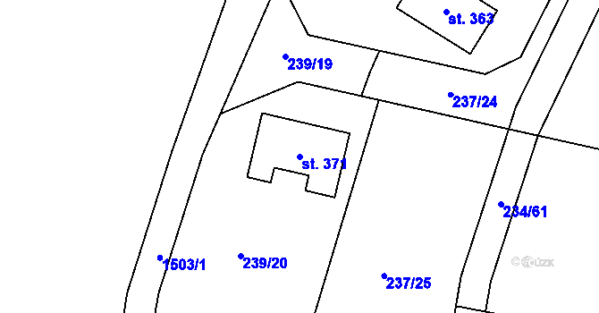 Parcela st. 371 v KÚ Smržov u Smiřic, Katastrální mapa