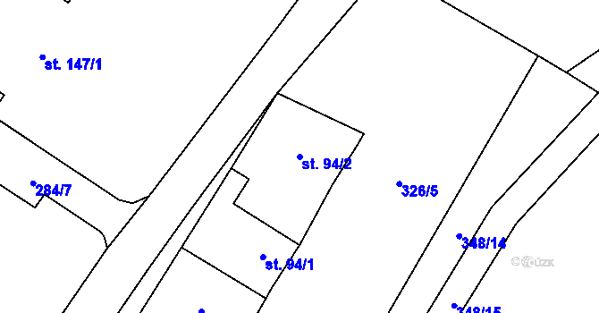 Parcela st. 94/2 v KÚ Smržov u Smiřic, Katastrální mapa