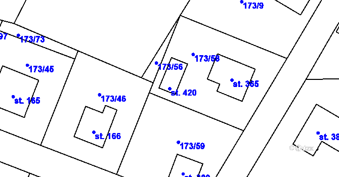 Parcela st. 420 v KÚ Smržov u Smiřic, Katastrální mapa