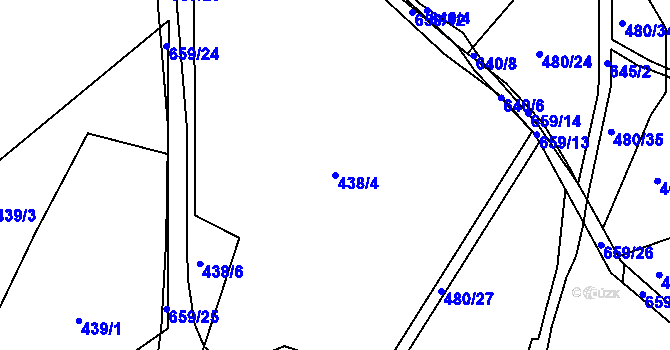 Parcela st. 438/4 v KÚ Smržovice, Katastrální mapa