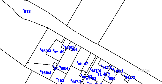 Parcela st. 634 v KÚ Smržovice, Katastrální mapa