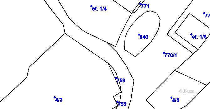 Parcela st. 657 v KÚ Smržovice, Katastrální mapa