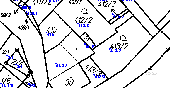 Parcela st. 97 v KÚ Smržovice, Katastrální mapa