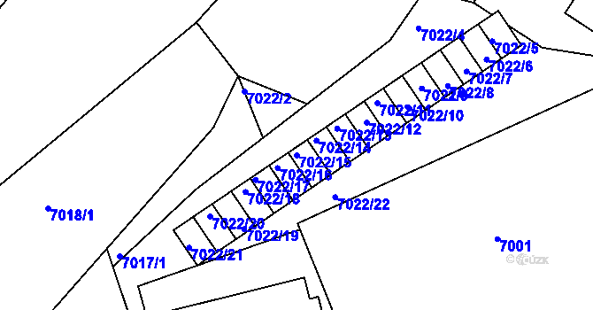 Parcela st. 7022/15 v KÚ Jiřetín pod Bukovou, Katastrální mapa