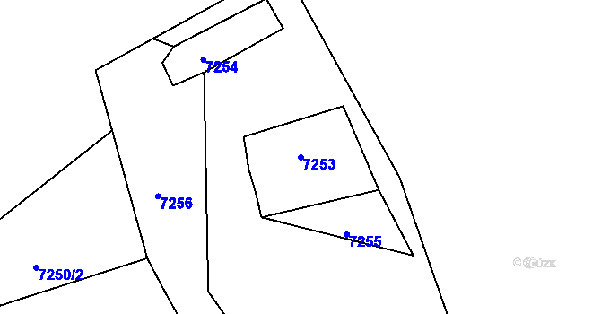 Parcela st. 7253 v KÚ Jiřetín pod Bukovou, Katastrální mapa
