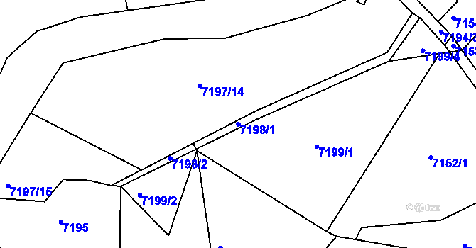 Parcela st. 7198/1 v KÚ Jiřetín pod Bukovou, Katastrální mapa