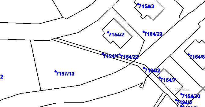 Parcela st. 7194/1 v KÚ Jiřetín pod Bukovou, Katastrální mapa