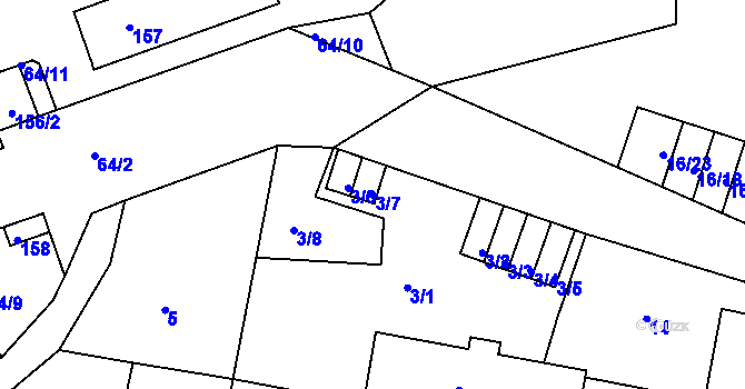 Parcela st. 3/7 v KÚ Smržovka, Katastrální mapa