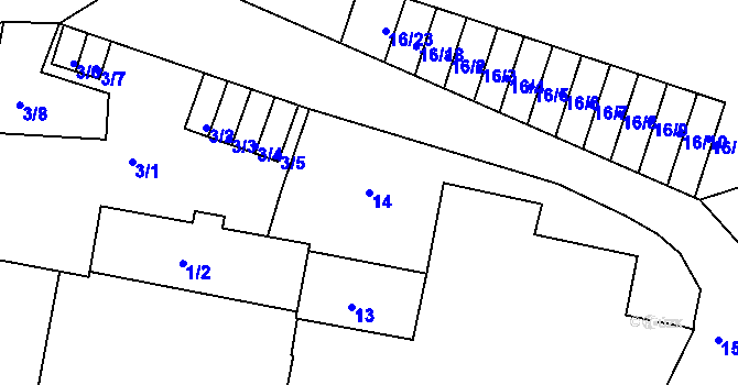 Parcela st. 14 v KÚ Smržovka, Katastrální mapa